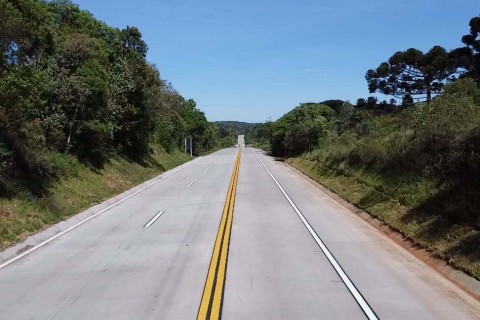 Restauração em concreto da PRC-280 entre Palmas e Clevelândia chega a 83%